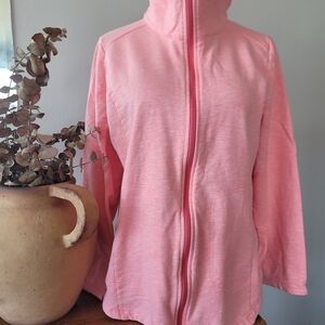 Talbots Coral Full-Zip Jacket Athliesure Cotton Sz Lg